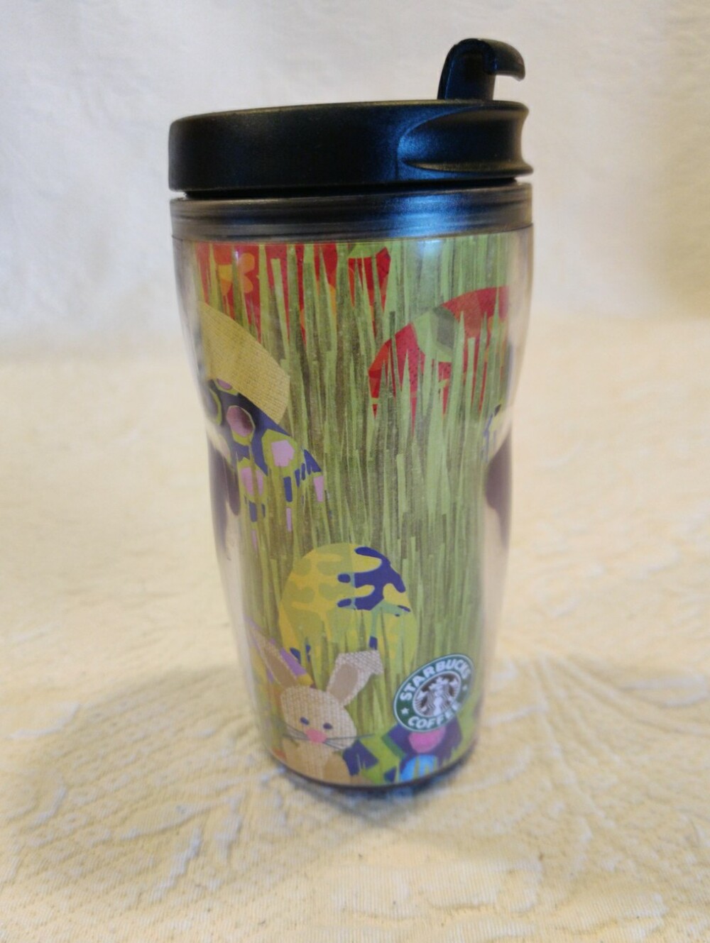 STARBUCKS BUNNY/RABBIT GREEN FOIL 12 OZ. INSULATED TRAVEL MUG TUMBLER